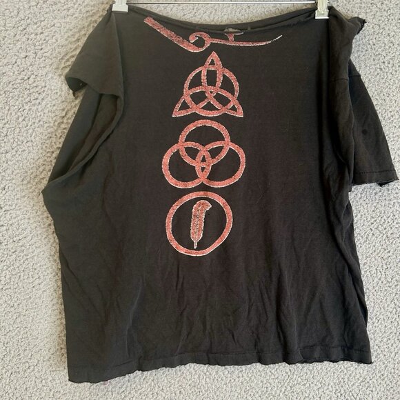 Distressed 80s Led Zeppelin Zoso T Shirt Hermit Wizard Size XL Read description - Picture 2 of 9